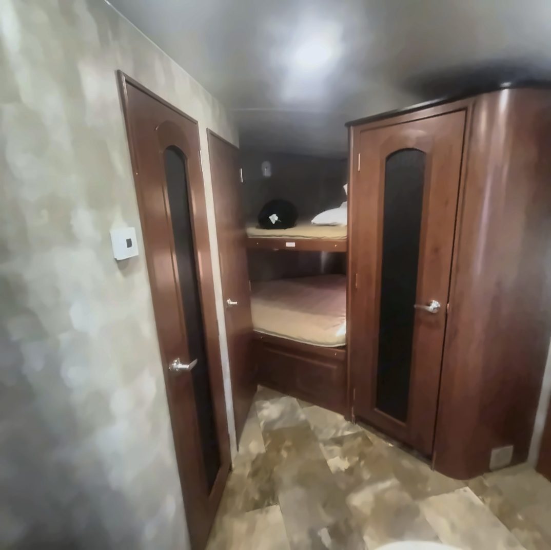Rear bunk area with two double bunks