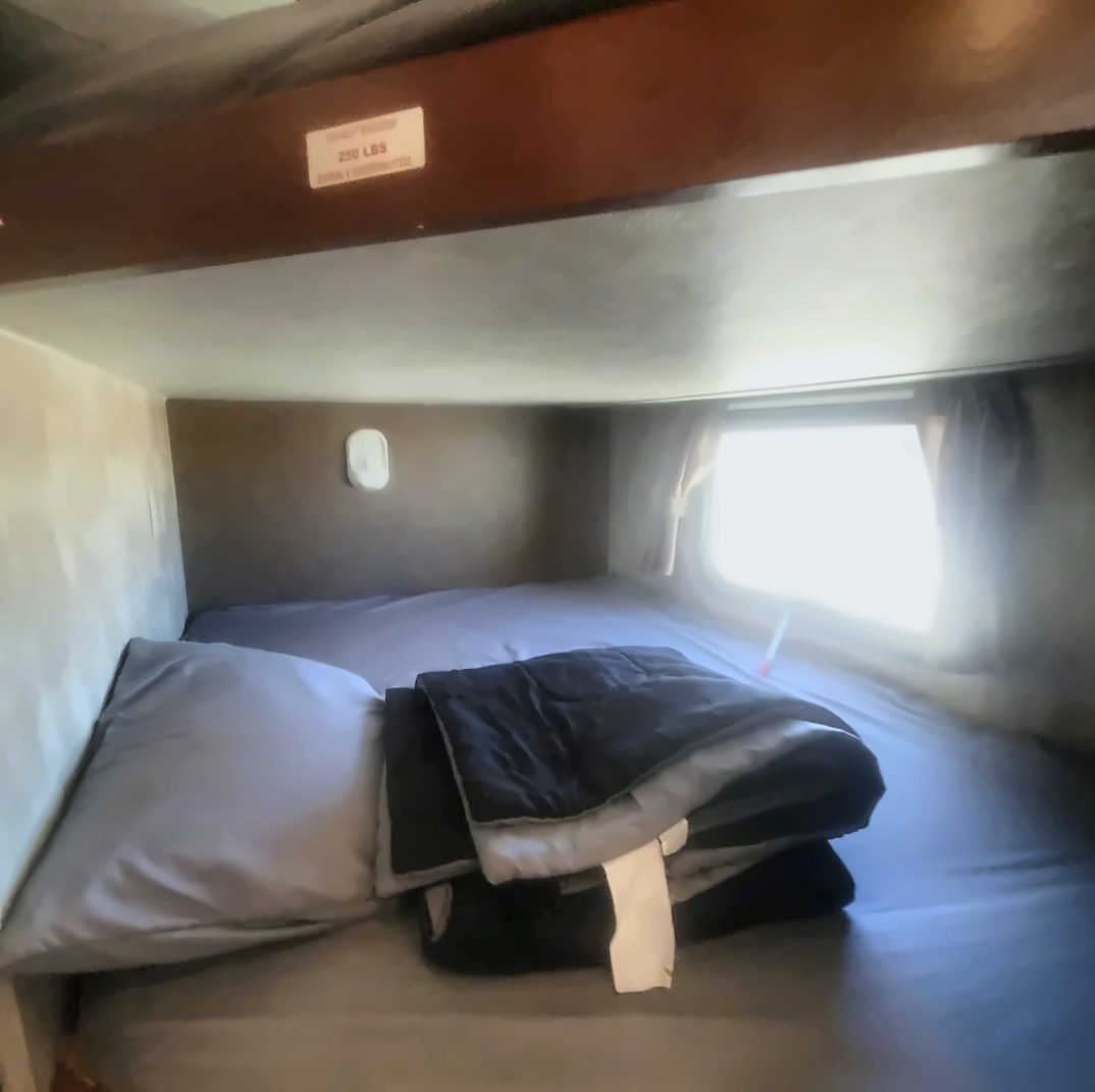 Lower bunk, fits two