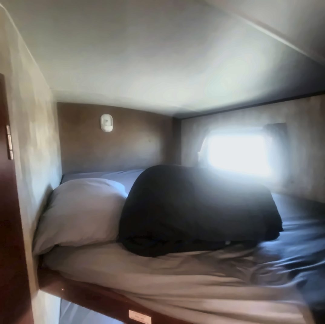 Upper bunk, fits two